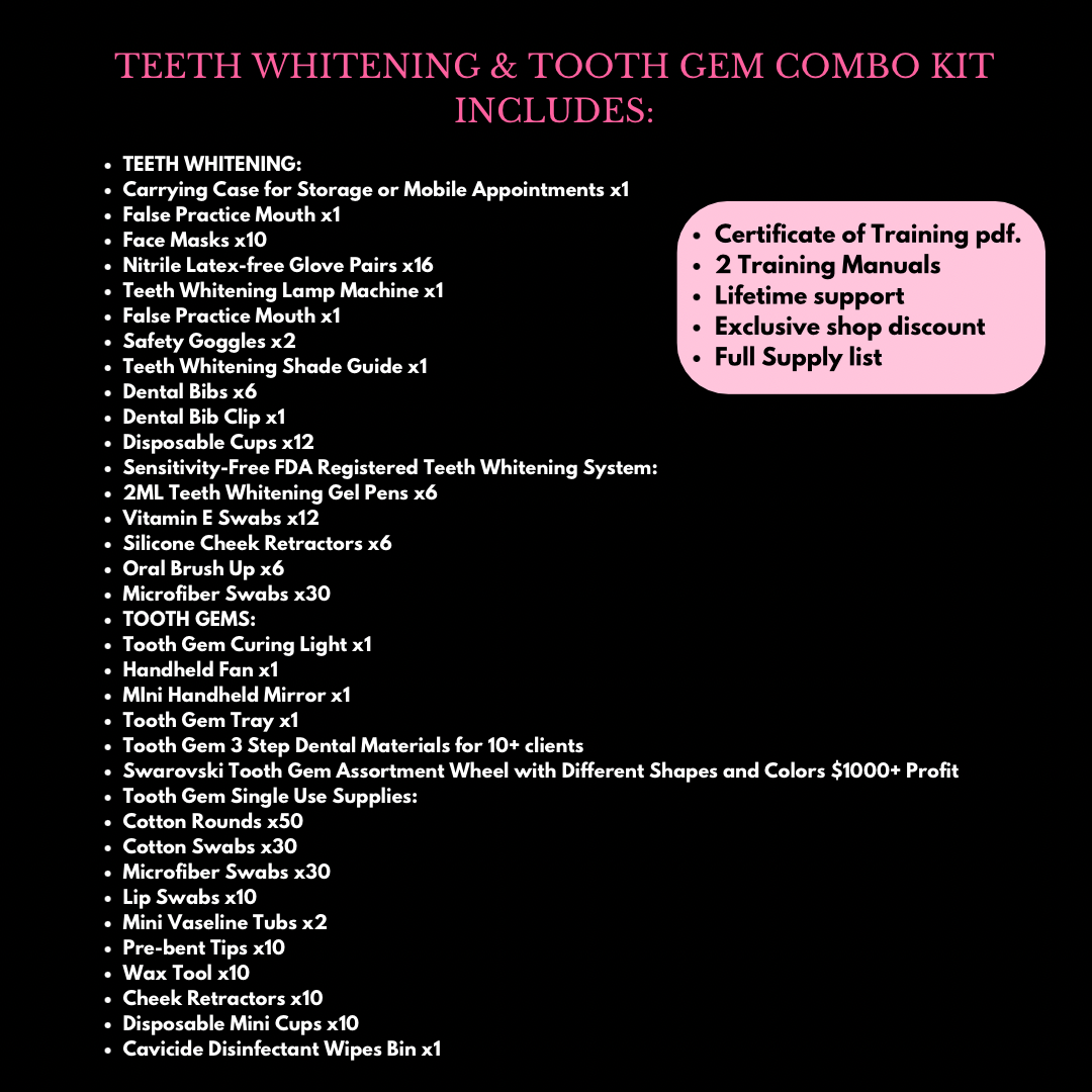 1:1 IN PERSON Tooth Gem & Teeth Whitening Certification Trainings San Diego