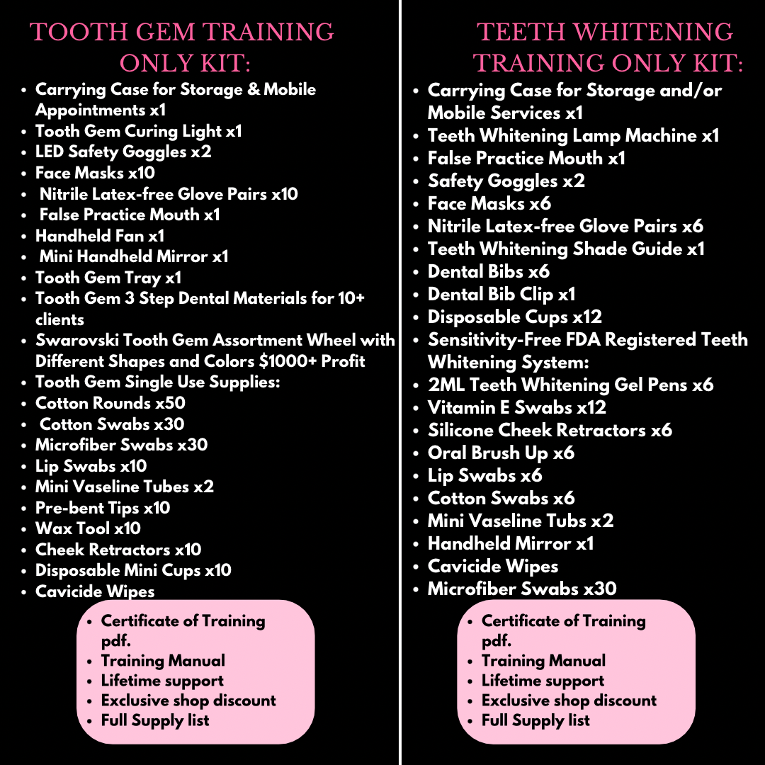 1:1 IN PERSON Tooth Gem & Teeth Whitening Certification Trainings San Diego