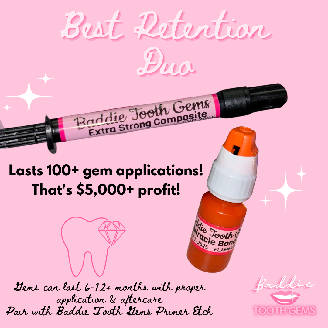 Best Retention Tooth Gems Bond & Composite 6-12+ months 100+ Applications